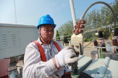渦陽35千伏順河變電站進行檢修消缺