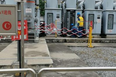 在330kV長(zhǎng)樂(lè)變電站內(nèi)進(jìn)行1550長(zhǎng)備四間隔配合電纜穿倉(cāng)